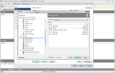 Screenshot of the application KLS Backup Standard - #4