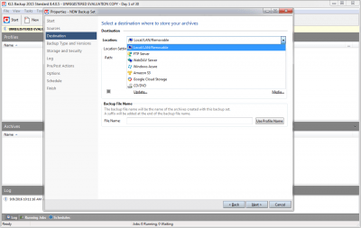 Screenshot of the application KLS Backup Standard - #5