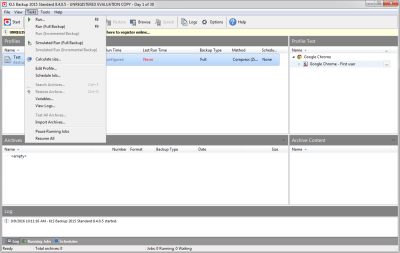 Screenshot of the application KLS Backup Standard - #7