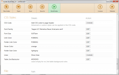Screenshot of the application Arclab Dir2HTML - #3