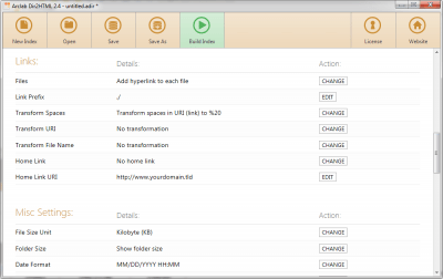 Screenshot of the application Arclab Dir2HTML - #4