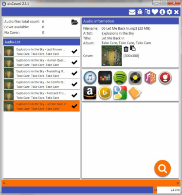 Screenshot of the application disCoverJ - #1