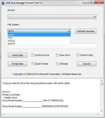 Screenshot of the application USB Disk Storage Format Tool - #1