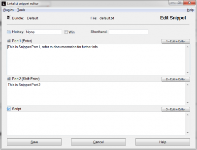 Screenshot of the application Lintalist - #4