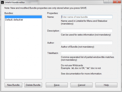 Screenshot of the application Lintalist - #5