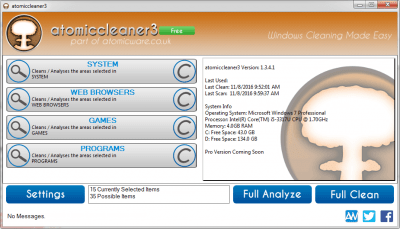 Screenshot of the application atomiccleaner3 - #1