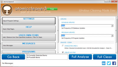 Screenshot of the application atomiccleaner3 - #3