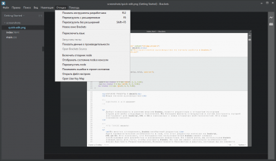 Screenshot of the application Brackets - #5