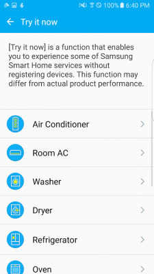 Screenshot of the application Samsung Smart Home - #2
