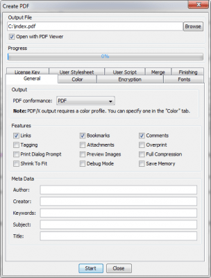 Screenshot of the application PDFreactor - #7