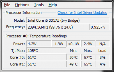 Screenshot of the application Core Temp - #7