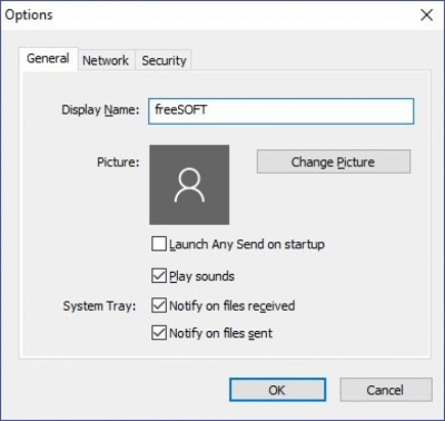 Screenshot of the application Any Send - #3
