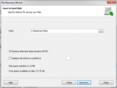 Screenshot of the application Comfy File Recovery - #8