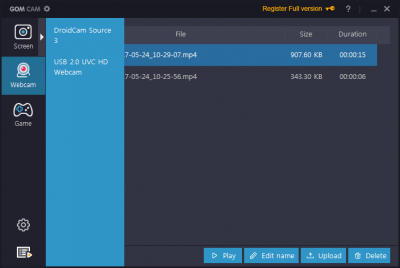Screenshot of the application GOM Cam - #8