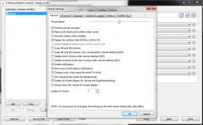 Screenshot of the application X-Mouse Button Control - #5