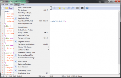 Screenshot of the application Notepad3 - #4
