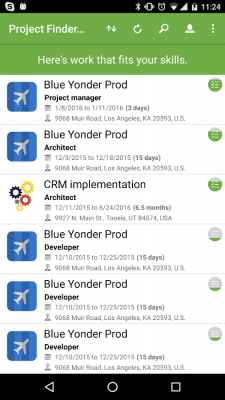 Screenshot of the application Project Finder for Dynamics365 - #1