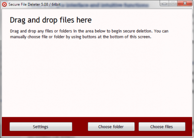 Screenshot of the application Secure File Deleter - #1
