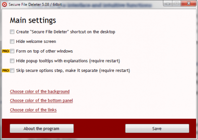 Screenshot of the application Secure File Deleter - #2