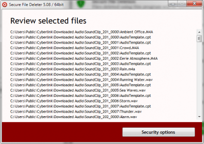 Screenshot of the application Secure File Deleter - #3