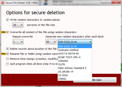 Screenshot of the application Secure File Deleter - #4