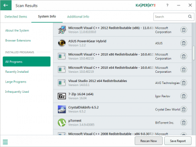 Screenshot of the application Kaspersky System Checker - #2
