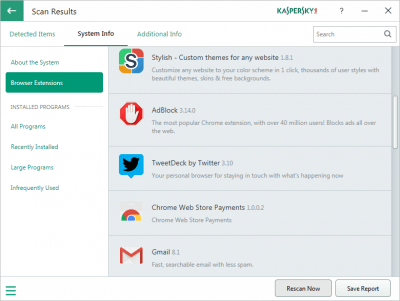 Screenshot of the application Kaspersky System Checker - #4
