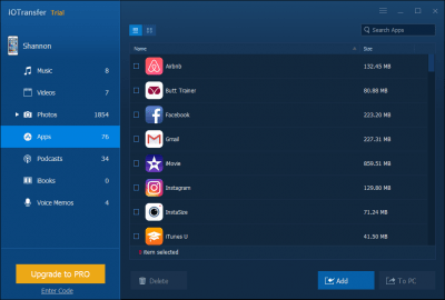 Screenshot of the application IOTransfer - #5