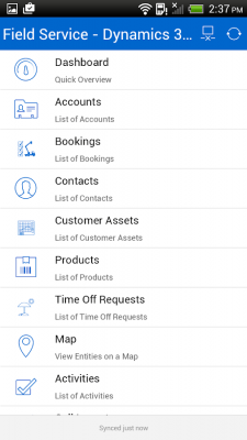 Screenshot of the application Field Service Mobile (2017) - #1