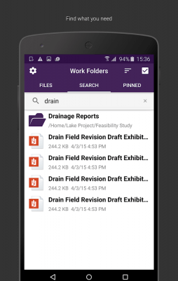 Screenshot of the application Work Folders - #4