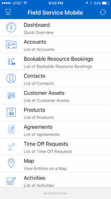 Screenshot of the application Field Service Mobile (2016) - #1