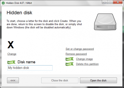 Screenshot of the application Hidden Disk - #2