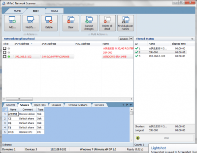 Screenshot of the application MiTeC Network Scanner - #2
