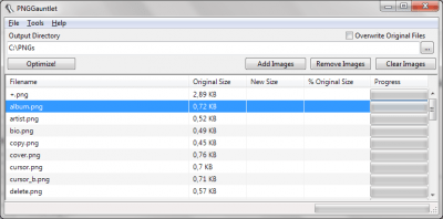 Screenshot of the application PNGGauntlet - #1