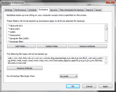 Screenshot of the application BackBlaze - #2