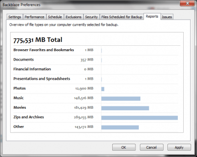 Screenshot of the application BackBlaze - #5