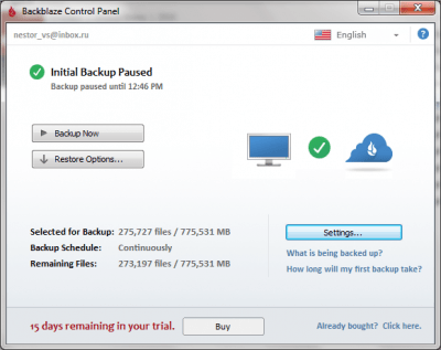 Screenshot of the application BackBlaze - #6