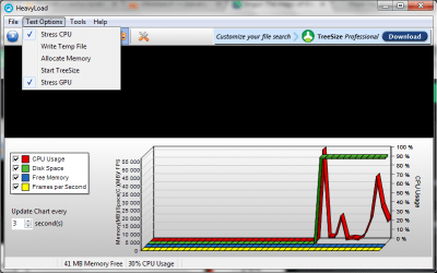 Screenshot of the application HeavyLoad - #3