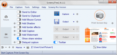 Screenshot of the application Screeny - #3