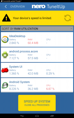 Screenshot of the application Nero Accelerator for Android - #1