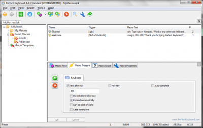 Screenshot of the application Perfect Keyboard Standard Edition - #3