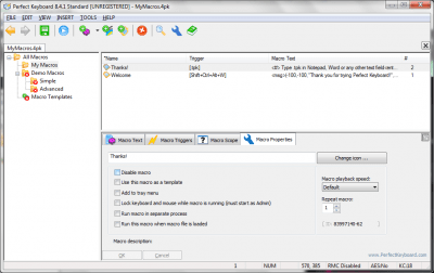 Screenshot of the application Perfect Keyboard Standard Edition - #4