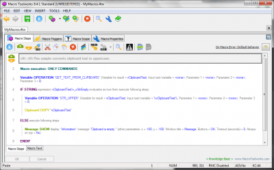 Screenshot of the application Macro Toolworks Standard Edition - #3