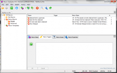 Screenshot of the application Macro Toolworks Standard Edition - #4