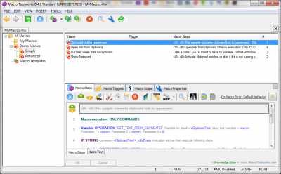 Screenshot of the application Macro Toolworks Standard Edition - #5