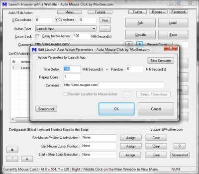 Screenshot of the application Auto Mouse Click - #3