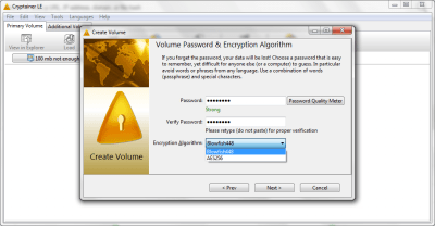 Screenshot of the application Cryptainer LE - #4