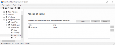 Screenshot of the application Silent Install Builder - #1