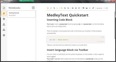 Screenshot of the application MedleyText - #5