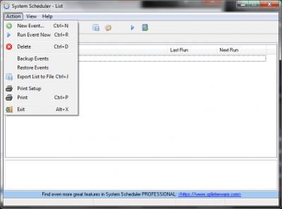 Screenshot of the application System Scheduler Free - #4
